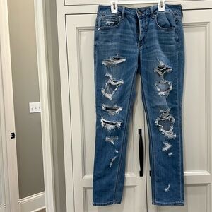 American Eagle‎ Tomgirl Jeans Size 4 Button Fly Distressed Mid Rise women’s